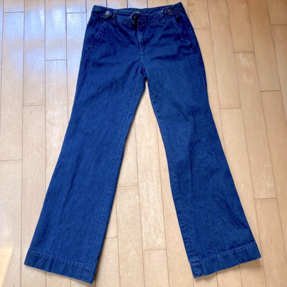 J. Crew Women’s 100% Cotton Wide Leg Trouser Authentic Blue Size 29